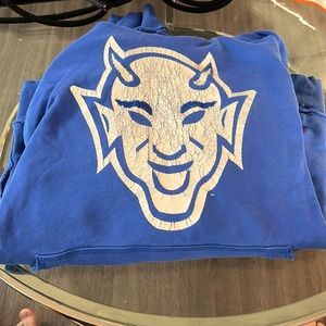 Custom Vintage Blue Duke Hoodie